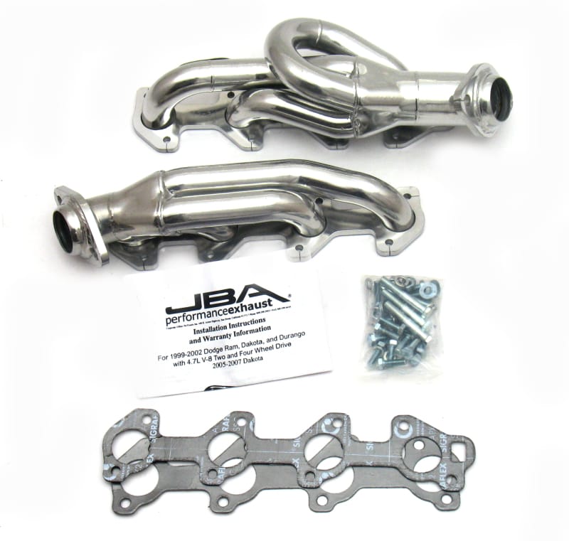 JBA — JBA 02-03 Dodge Ram 4.7L PowerTech 1-1/2in Primary Silver Ctd Cat4Ward Header
Exhaust Header
