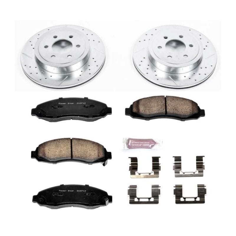 PowerStop — Z23 Daily Driver Carbon-Fiber Ceramic Brake Pad and Drilled & Slotted Rotor Kit