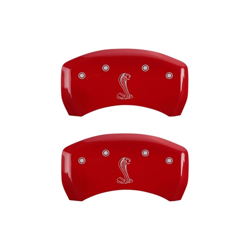 MGP — Set Of 2 Caliper Covers, Engraved Rear: Tiffany Snake Logo Red Powder Coat Finis
