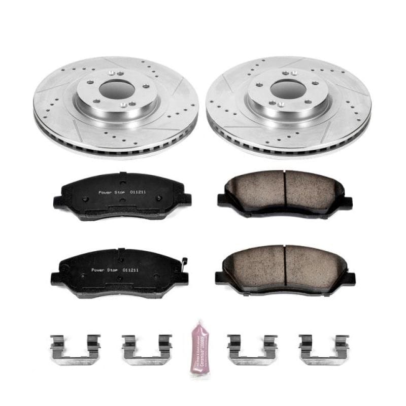 PowerStop — Z23 Daily Driver Carbon-Fiber Ceramic Brake Pad and Drilled & Slotted Rotor Kit