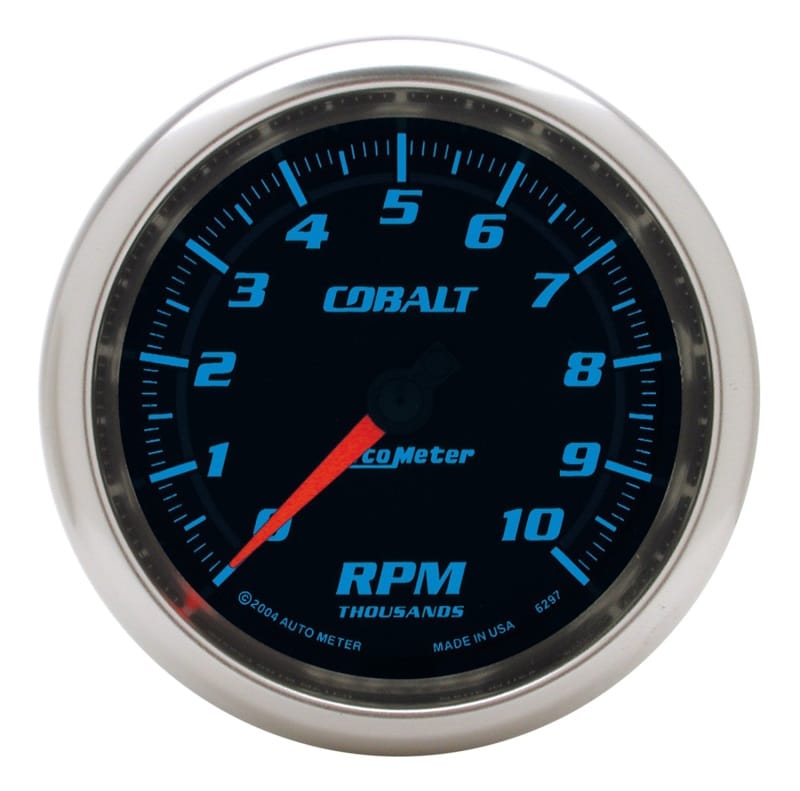 AutoMeter — GAUGE, TACHOMETER, 3 3/8", 10K RPM, IN-DASH, COBALT