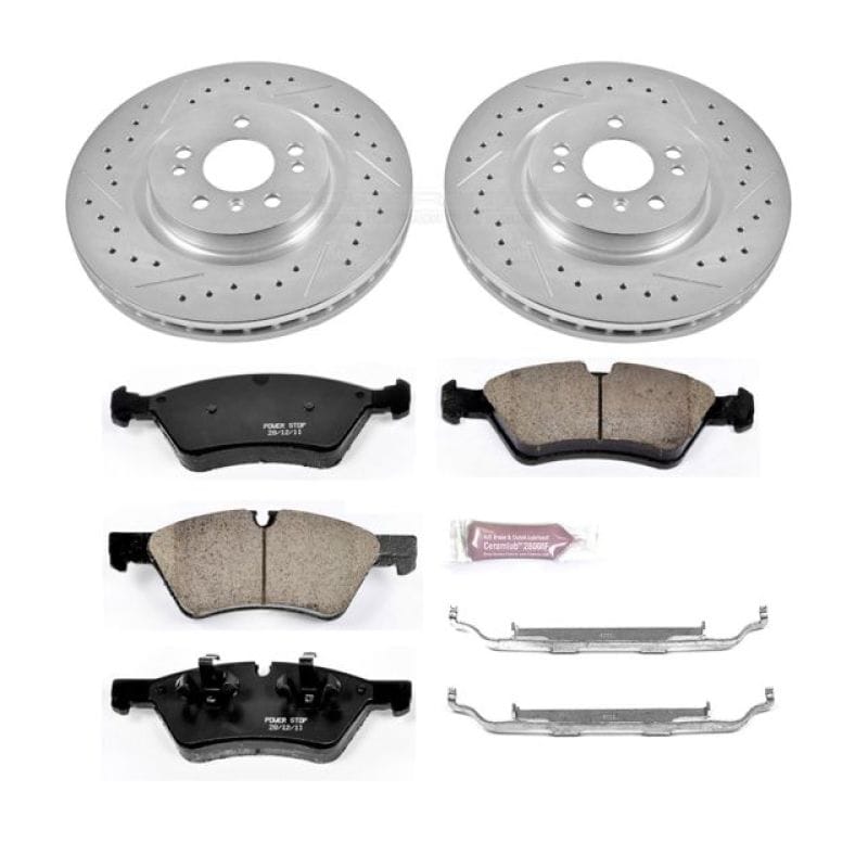 PowerStop — Z23 Daily Driver Carbon-Fiber Ceramic Brake Pad and Drilled & Slotted Rotor Kit