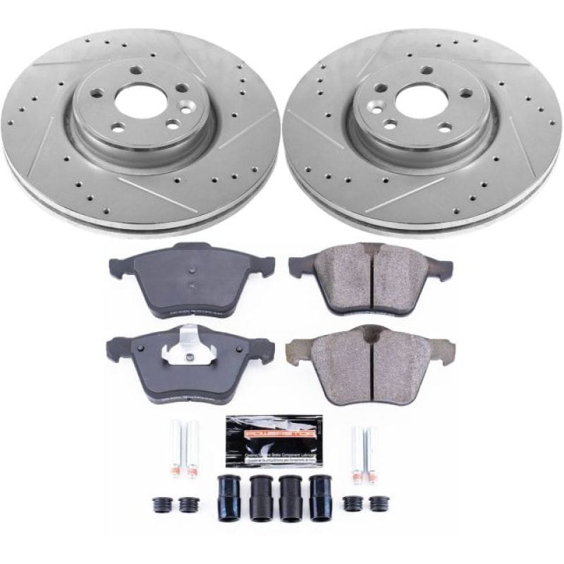 PowerStop — Z23 Daily Driver Carbon-Fiber Ceramic Brake Pad and Drilled & Slotted Rotor Kit