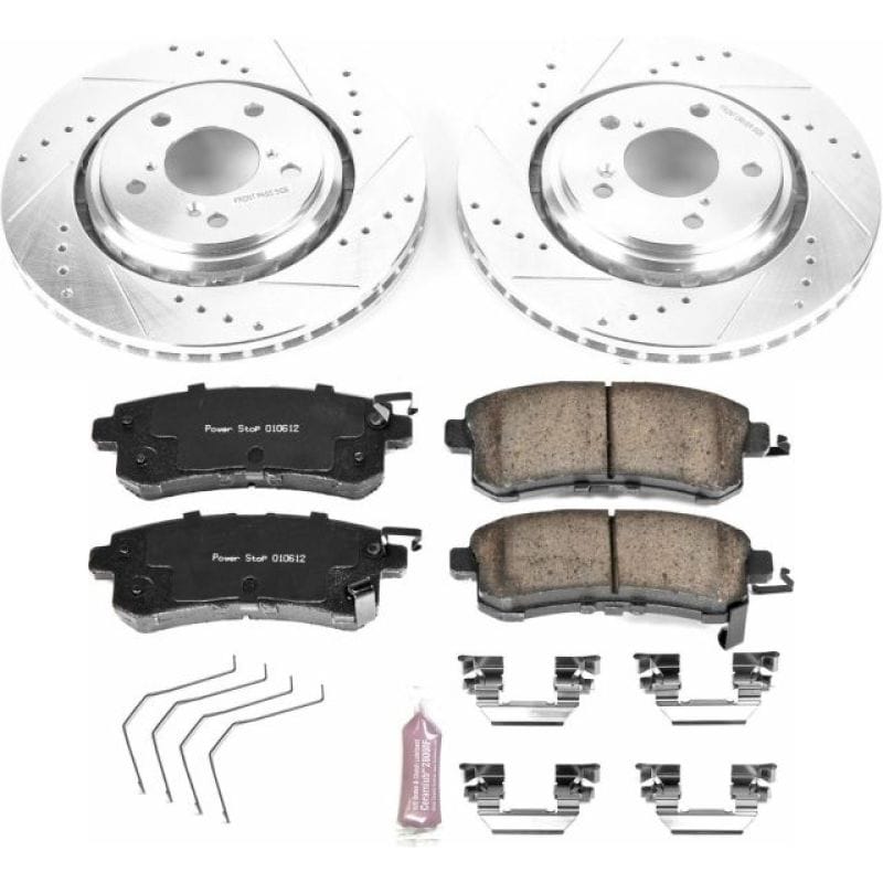 PowerStop — Z23 Daily Driver Carbon-Fiber Ceramic Brake Pad and Drilled & Slotted Rotor Kit