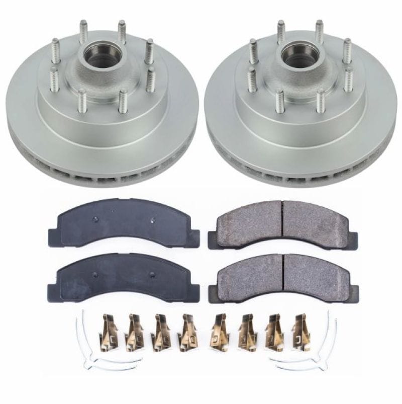 PowerStop — Genuine Geomet Coated Rotor and Low-Dust Ceramic Brake Pad Kit