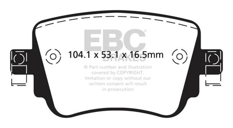 EBC — EBC 15-21 Volkswagen GTi 2.0 Turbo Ultimax2 Rear Brake Pads
EBC 15+ Volkswagen GTi 2.0 Turbo Ultimax2 Rear Brake Pads
Disc Brake Pad