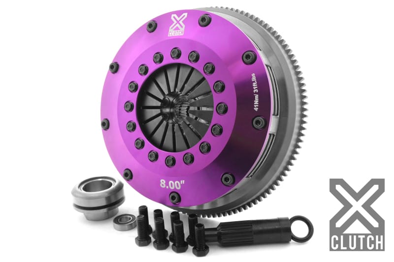 XCLUTCH — Clutch Kit Inc Chromoly Flywheel; 8"  Twin Solid Ceramic Clutch Discs