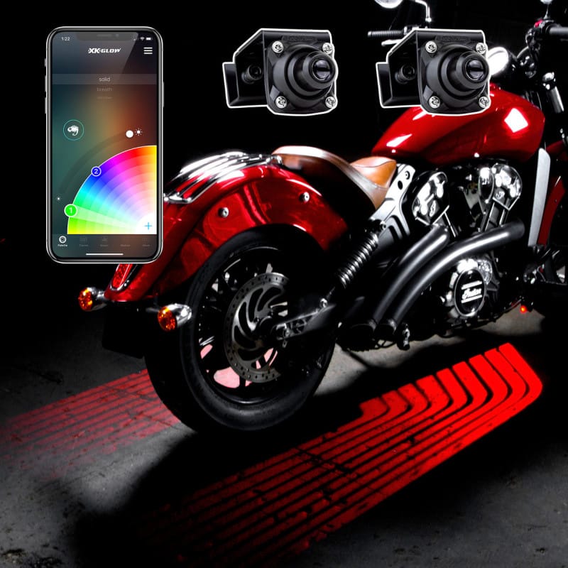 XKGLOW — XK Glow Curb FX Bluetooth XKchrome App Waterproof LED Projector Welcome Light Angel Wing Style 2pc