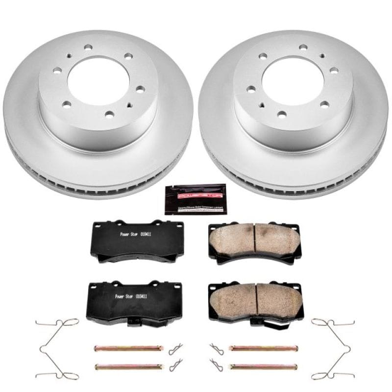 PowerStop — Genuine Geomet Coated Rotor and Low-Dust Ceramic Brake Pad Kit