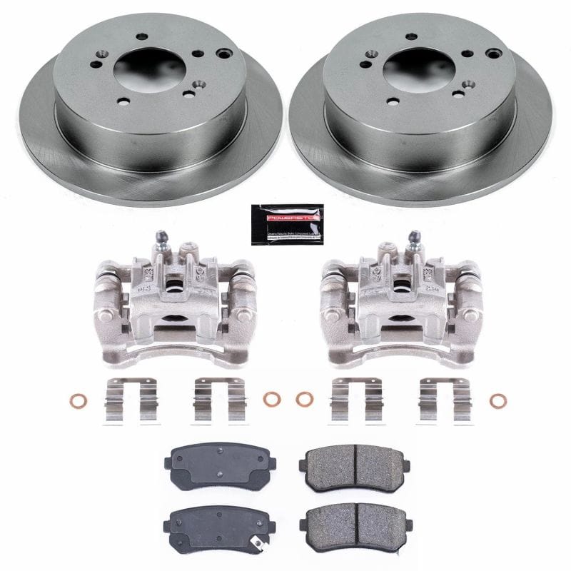 PowerStop — OE Stock Replacement Low-Dust Ceramic Brake Pad, Rotor and Caliper Kit