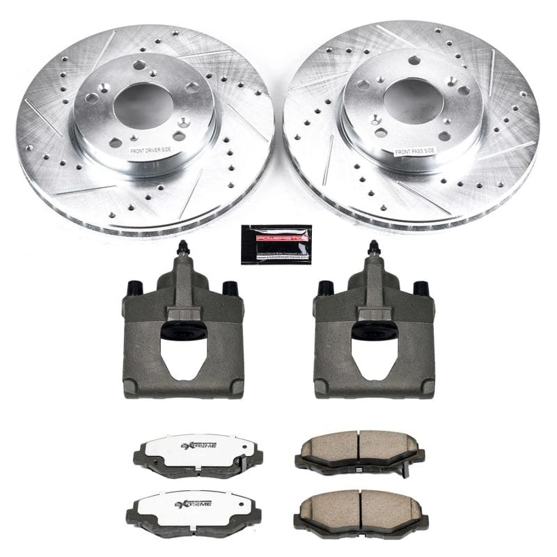 PowerStop — Z26 Street Performance Ceramic Brake Pad, Drilled Slotted Rotor, and Caliper Kit