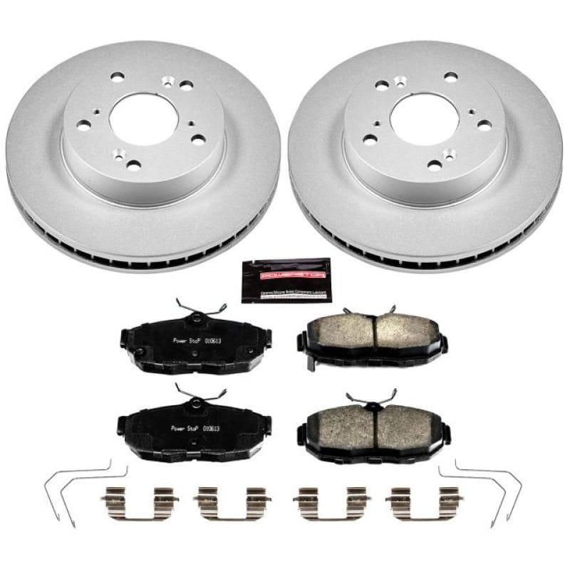 PowerStop — Genuine Geomet Coated Rotor and Low-Dust Ceramic Brake Pad Kit