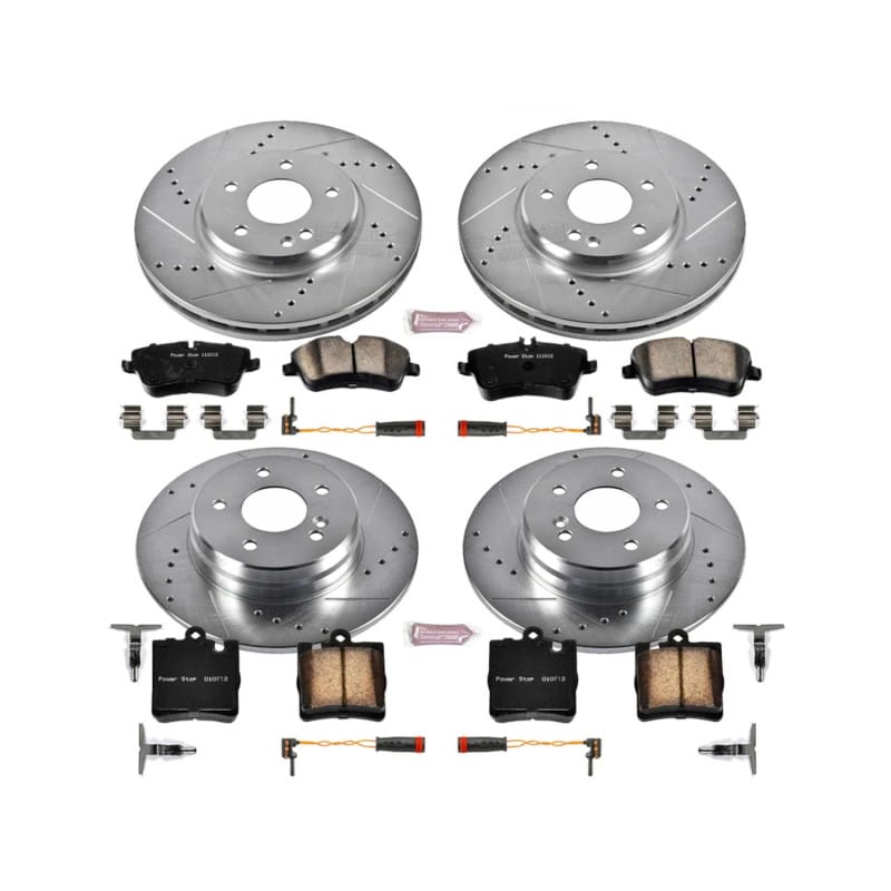 PowerStop — Z23 Daily Driver Carbon-Fiber Ceramic Brake Pad and Drilled & Slotted Rotor Kit