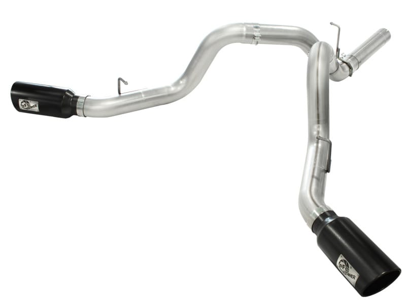aFe — Large Bore-HD 4 IN 409 Stainless Steel DPF-Back Exhaust System w/Black Tip