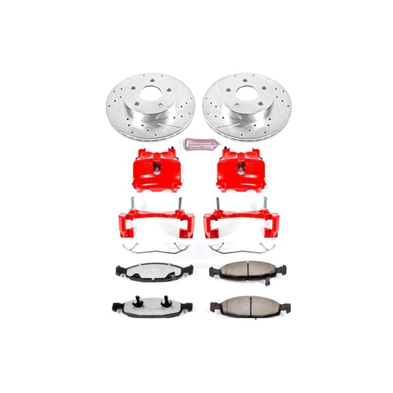 PowerStop — Z36 Truck and SUV Ceramic Brake Pad, Drilled & Slotted Rotor, and Caliper Kit