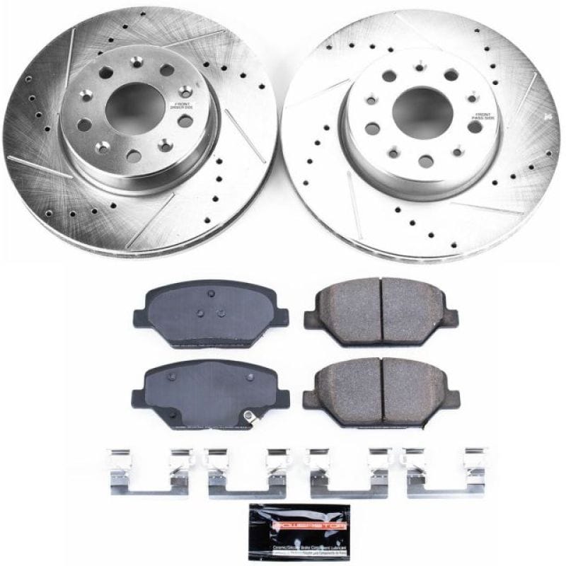 PowerStop — Z23 Daily Driver Carbon-Fiber Ceramic Brake Pad and Drilled & Slotted Rotor Kit