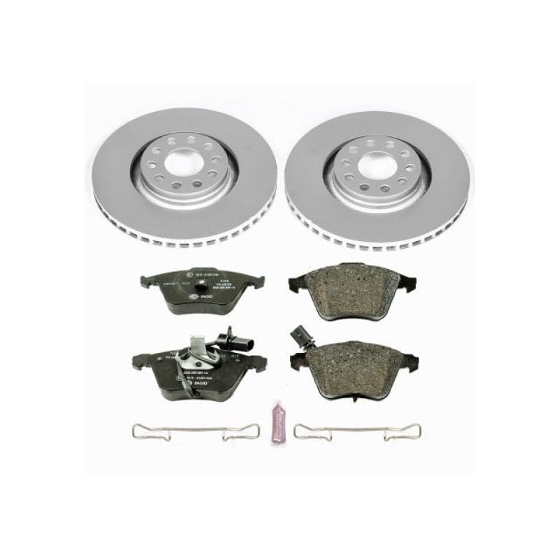 PowerStop — Genuine Geomet Coated Rotors, ECE-R90 Brake Pads + Hardware Kit