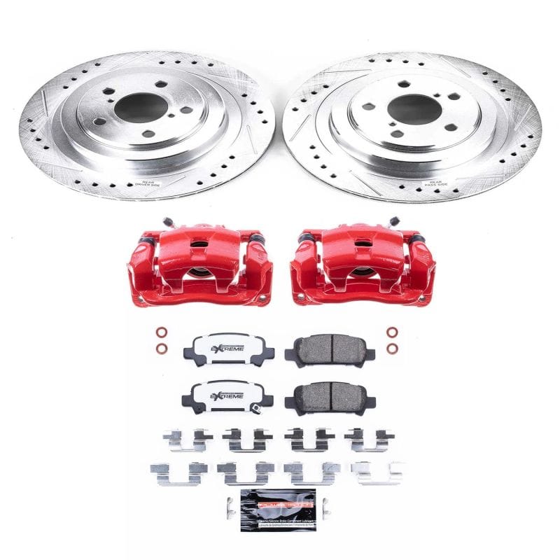 PowerStop — Z26 Street Performance Ceramic Brake Pad, Drilled Slotted Rotor, and Caliper Kit