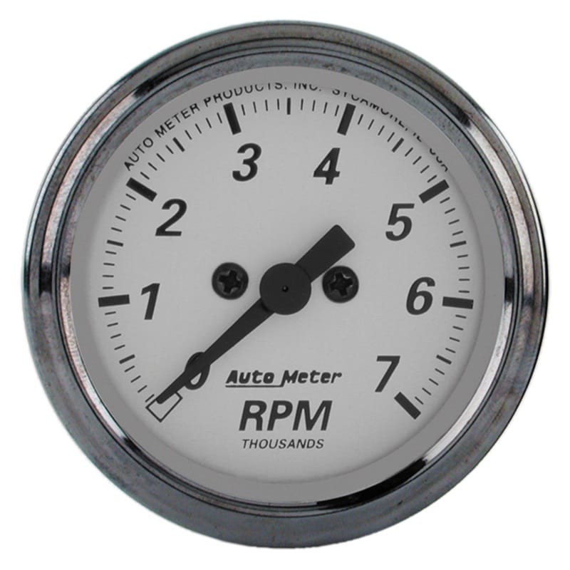 AutoMeter — GAUGE, TACHOMETER, 2 1/16", 7K RPM, IN-DASH, AMERICAN PLATINUM