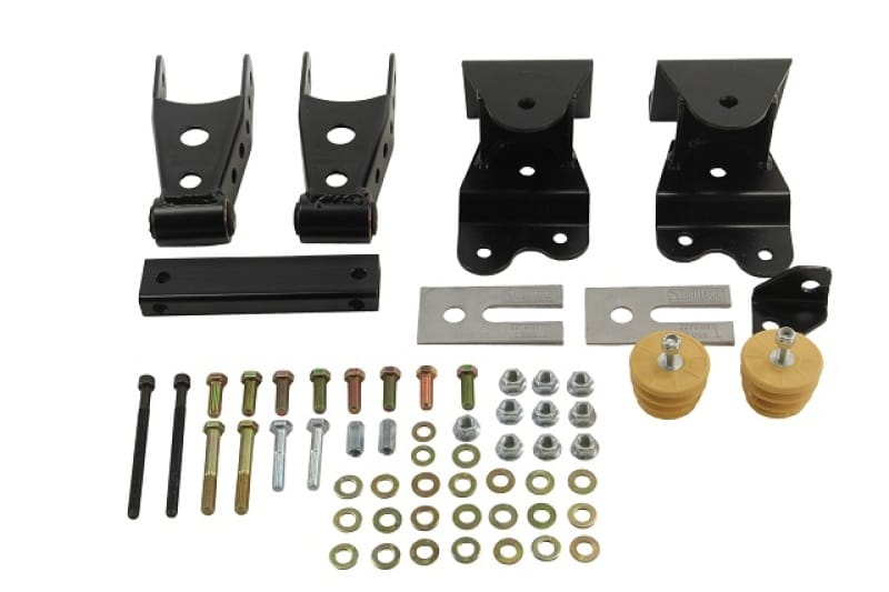 Belltech — 4" Drop Leaf Spring Shackle & Hanger Kit (Front Hanger/Rear Shackle)
SHACKLE & HANGER KIT | 4 INCH DROP - 6503