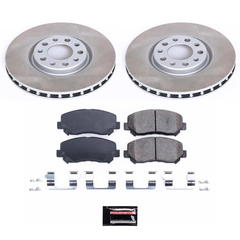 PowerStop — Semi-Coated Rotor and Low-Dust Ceramic Brake Pad Kit