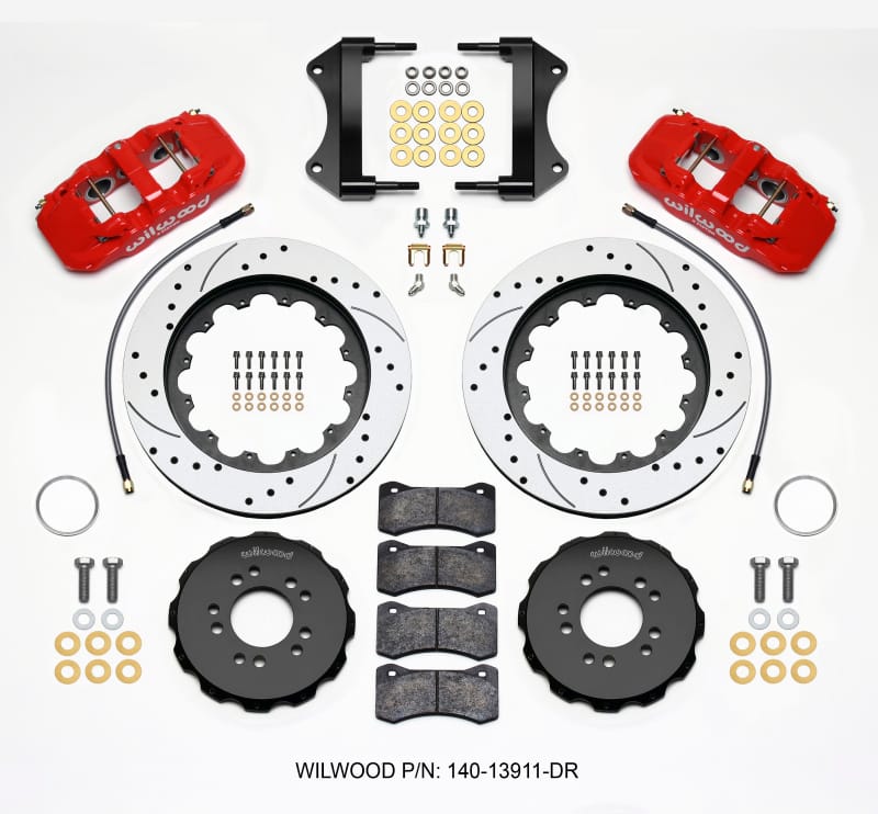 Wilwood — KIT,FRONT,C7 VETTE 2014-UP,AERO6,15.00 ROTOR,SRP,RED,W/LINES