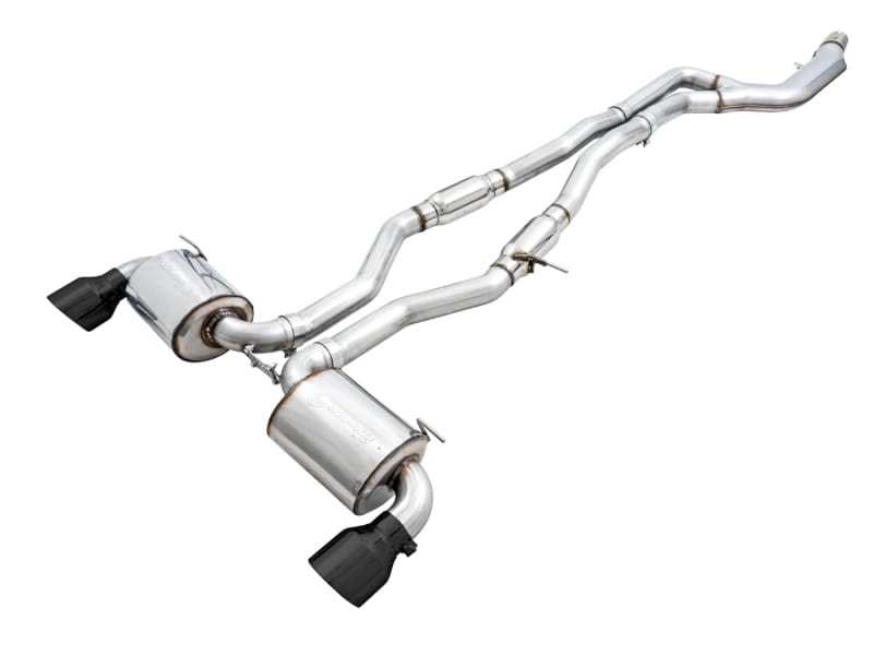 AWE Tuning — AWE Resonated Touring Edition for A90 Supra - 5" Diamond Black Tips