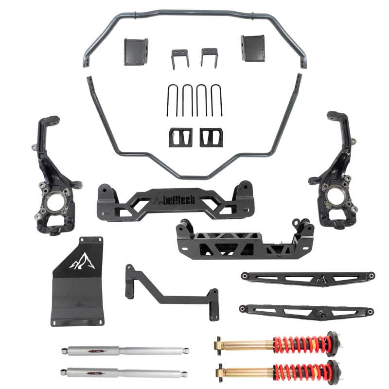 Belltech — 5-7 INCH LIFT KIT | FRONT AND REAR TRAIL PERFORMANCE COILOVERS/SHOCKS - 152510HK
5-7" Lift Kit Inc. Front and Rear Trail Performance Coilovers/Shocks