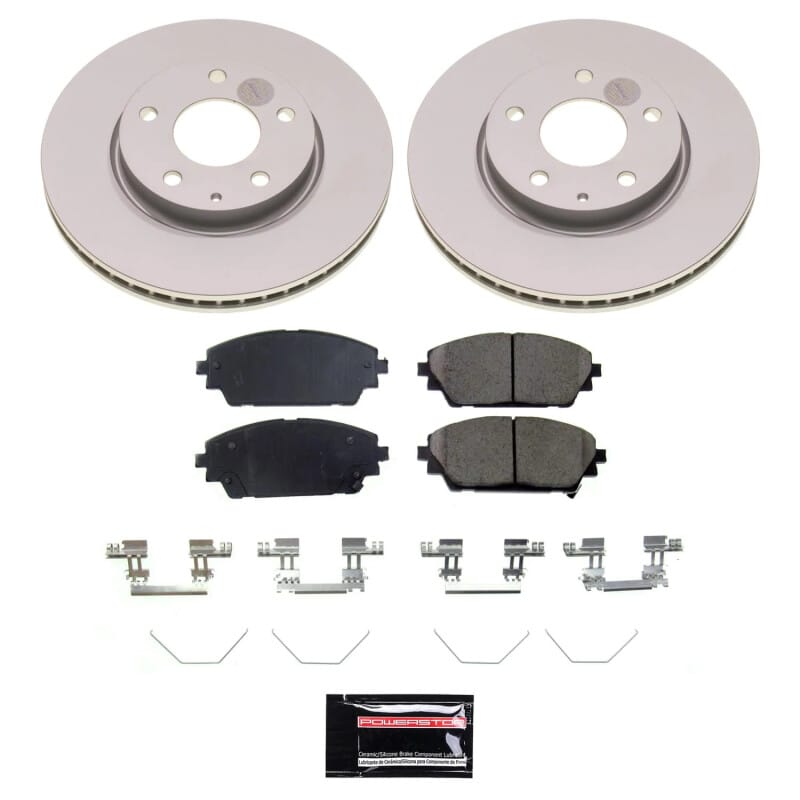 PowerStop — Genuine Geomet Coated Rotor and Low-Dust Ceramic Brake Pad Kit