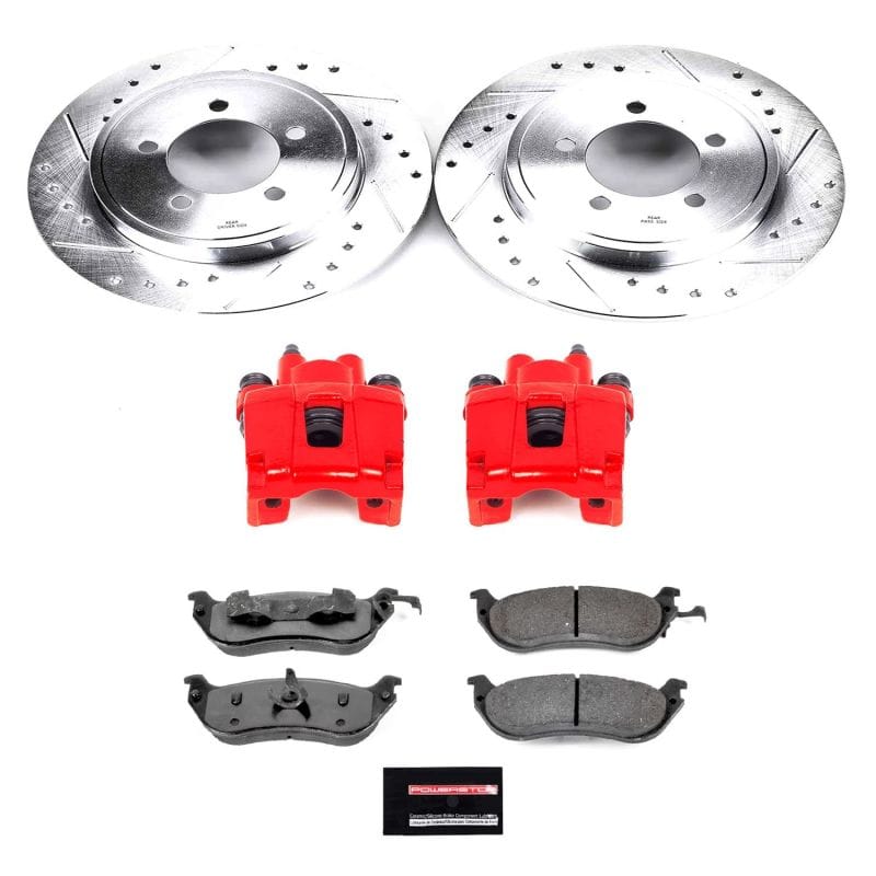 PowerStop — Z36 Truck and SUV Ceramic Brake Pad, Drilled & Slotted Rotor, and Caliper Kit