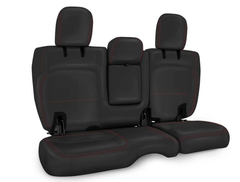 PRP Seats — PRP 2018+ Jeep Wrangler JLU/4 Door Rear Bench Cover w/ Leather Interior - Black w/ Red Stitching
Seat Covers