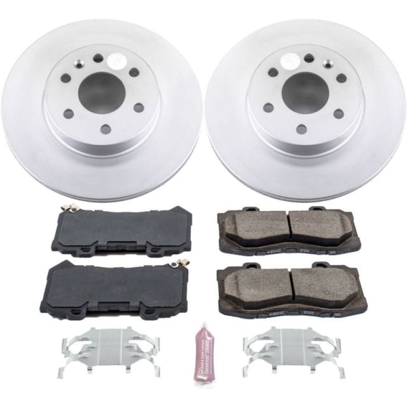 PowerStop — Genuine Geomet Coated Rotor and Low-Dust Ceramic Brake Pad Kit