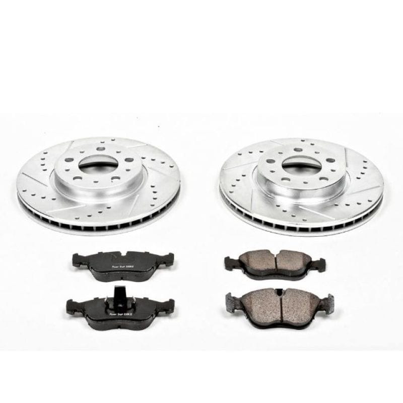 PowerStop — Z23 Daily Driver Carbon-Fiber Ceramic Brake Pad and Drilled & Slotted Rotor Kit