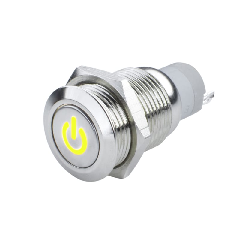 ORACLE Lighting — Pre-Wired Power Symbol Momentary Flush Mount LED Switch, Yellow