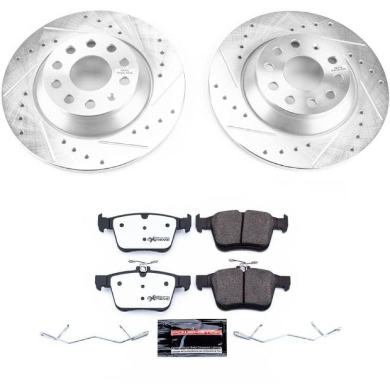 PowerStop — Z26 Street Performance Ceramic Brake Pad and Drilled & Slotted Rotor Kit