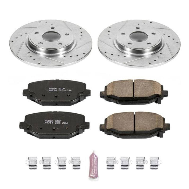 PowerStop — Z23 Daily Driver Carbon-Fiber Ceramic Brake Pad and Drilled & Slotted Rotor Kit