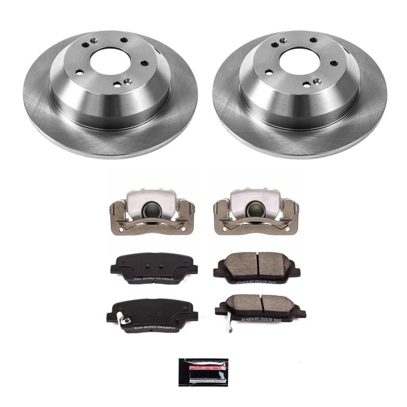 PowerStop — OE Stock Replacement Low-Dust Ceramic Brake Pad, Rotor and Caliper Kit