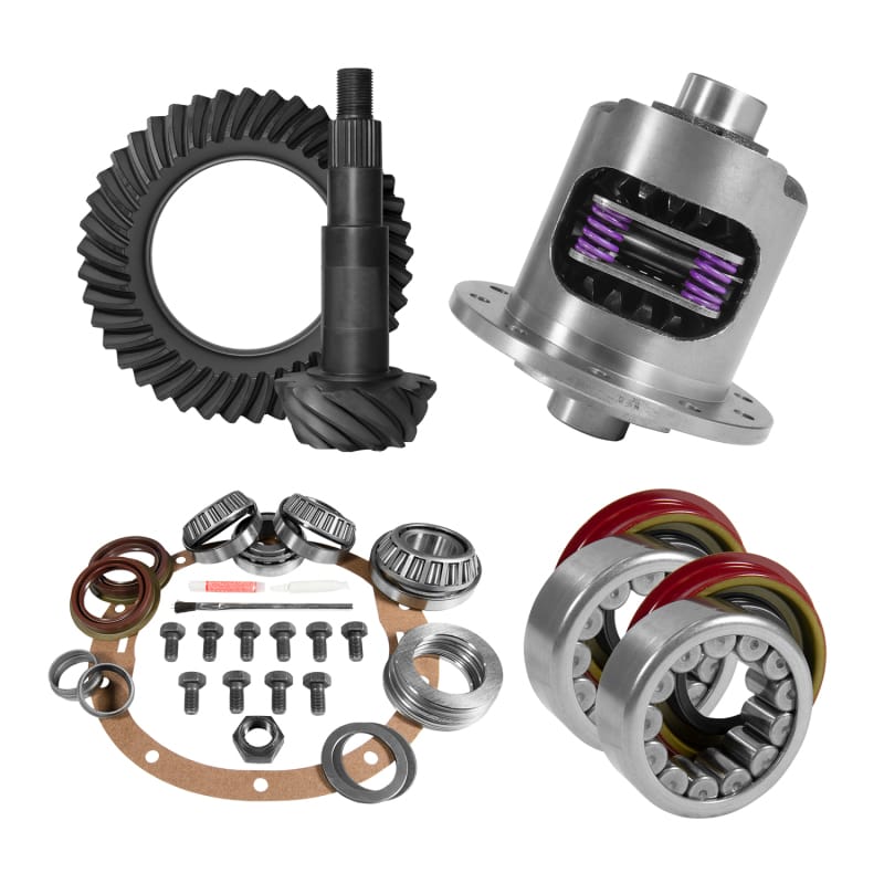 Yukon Gear & Axle — 8.6" GM 4.56 Rear Ring & Pinion, Install Kit, 30spl Posi, Axle Bearings & Seals
8.6in. GM 4.56 Rear Ring/Pinion; Install Kit; 30spl Posi; Axle Bearings/Seals