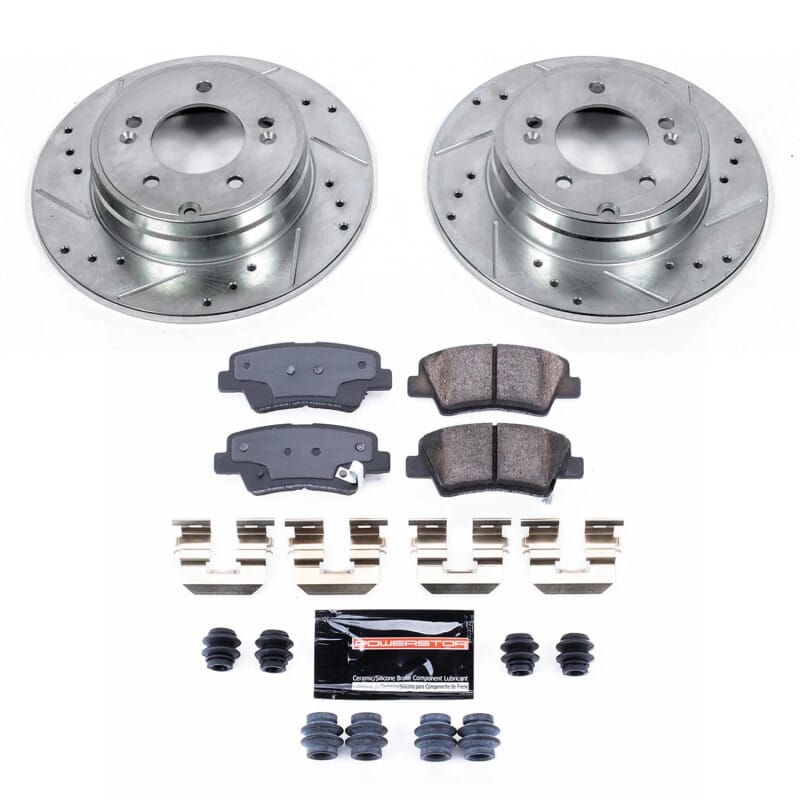 PowerStop — Z23 Daily Driver Carbon-Fiber Ceramic Brake Pad and Drilled & Slotted Rotor Kit