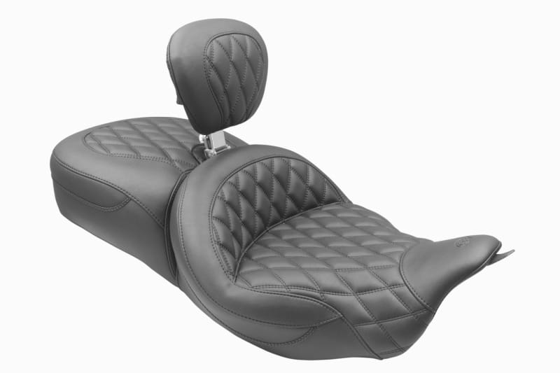 Mustang Motorcycle — Mustang 08-25 Harley FL Touring Rd King Sp, Rd Glide Ltd, Dble Diamond ST Backrest - Black