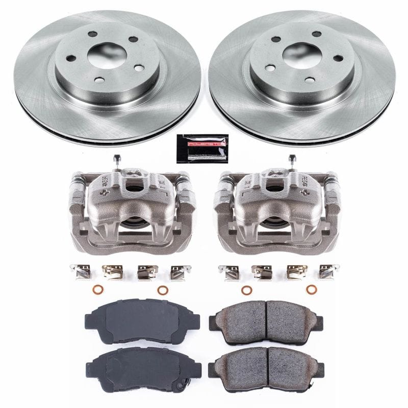 PowerStop — OE Stock Replacement Low-Dust Ceramic Brake Pad, Rotor and Caliper Kit