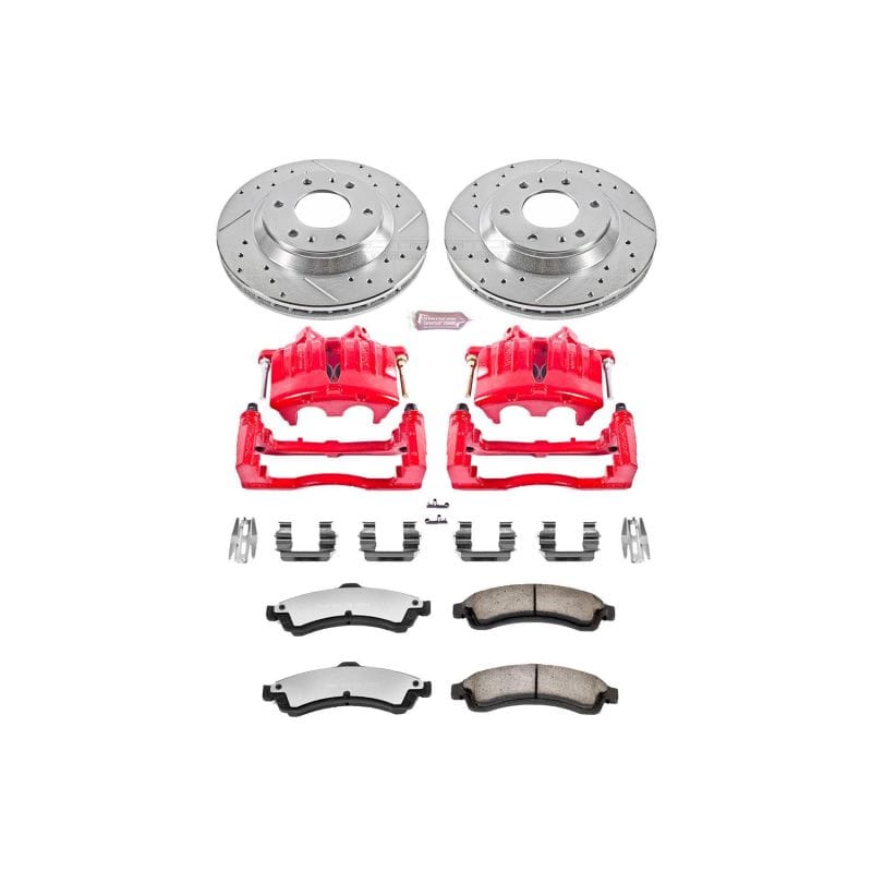 PowerStop — Z36 Truck and SUV Ceramic Brake Pad, Drilled & Slotted Rotor, and Caliper Kit