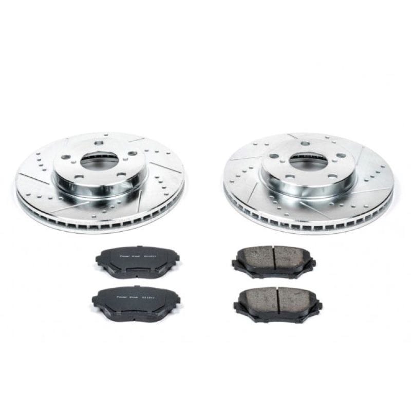 PowerStop — Z23 Daily Driver Carbon-Fiber Ceramic Brake Pad and Drilled & Slotted Rotor Kit