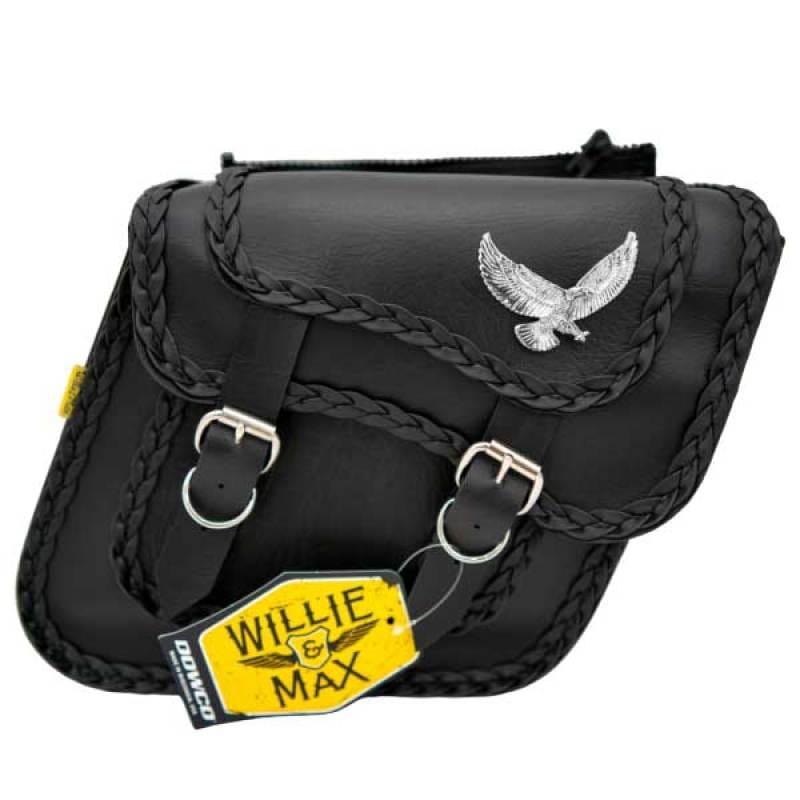 Willie & Max — Willie & Max Universal Black Magic Compact Slant Saddlebags (12 in L x 9.5 in W x 5.5 in H) - Black
