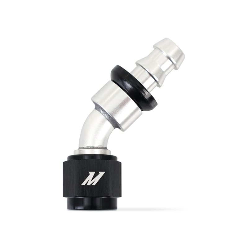 Mishimoto — Push-Lock Fitting, -6AN, 45-Degree