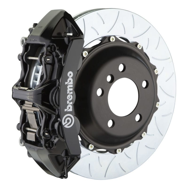 Brembo — Brembo 05-14 Mustang GT Excl non-ABS Equipped Fr GT BBK 6Pist Cast 380x32 2pc Rtr Slot Type3-Black