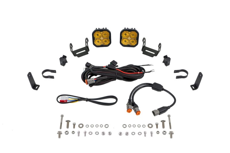 Diode Dynamics — Diode Dynamics SS3 LED Bumper 1 1/2 In Roll Bar Kit Pro - Yellow SAE Fog (Pair)