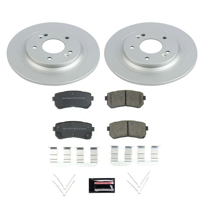 PowerStop — Genuine Geomet Coated Rotor and Low-Dust Ceramic Brake Pad Kit