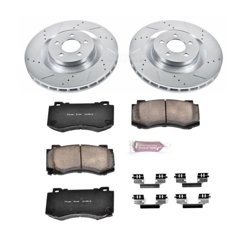 PowerStop — Z23 Daily Driver Carbon-Fiber Ceramic Brake Pad and Drilled & Slotted Rotor Kit