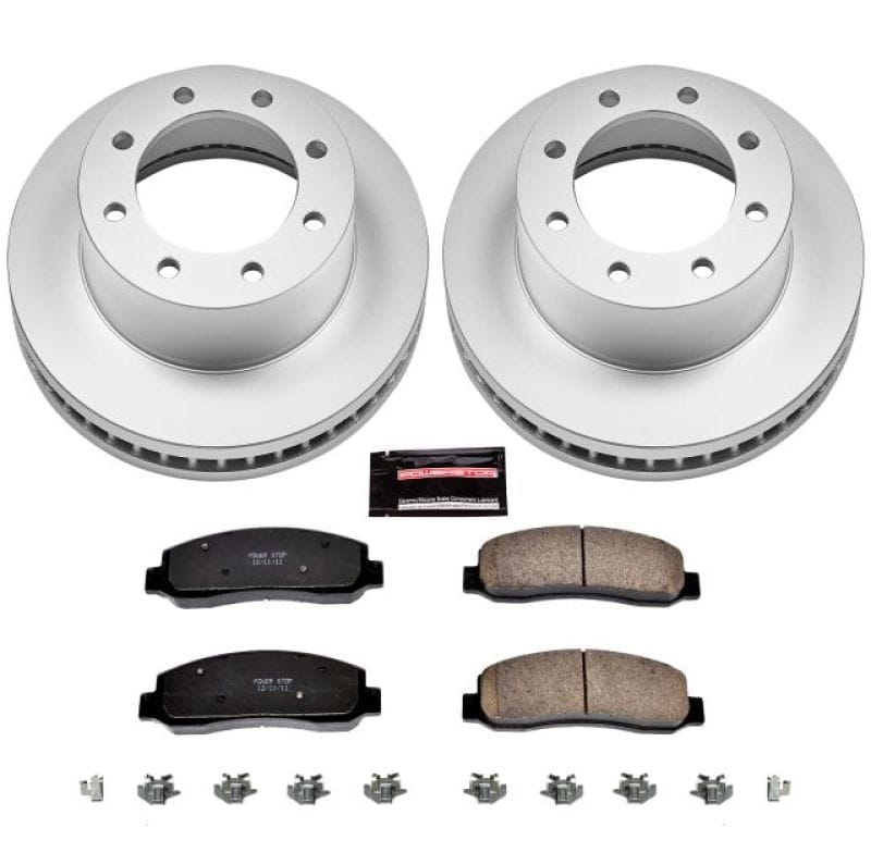 PowerStop — Genuine Geomet Coated Rotor and Low-Dust Ceramic Brake Pad Kit